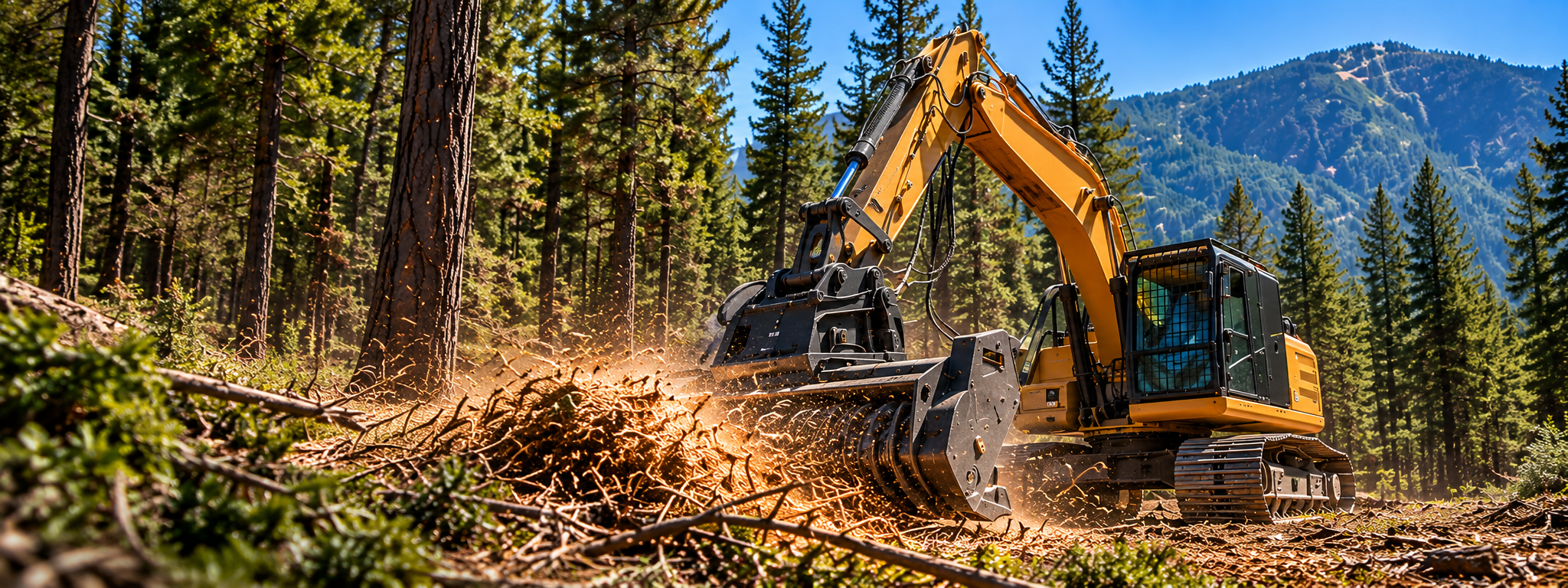Bulldozer working on a forestry site